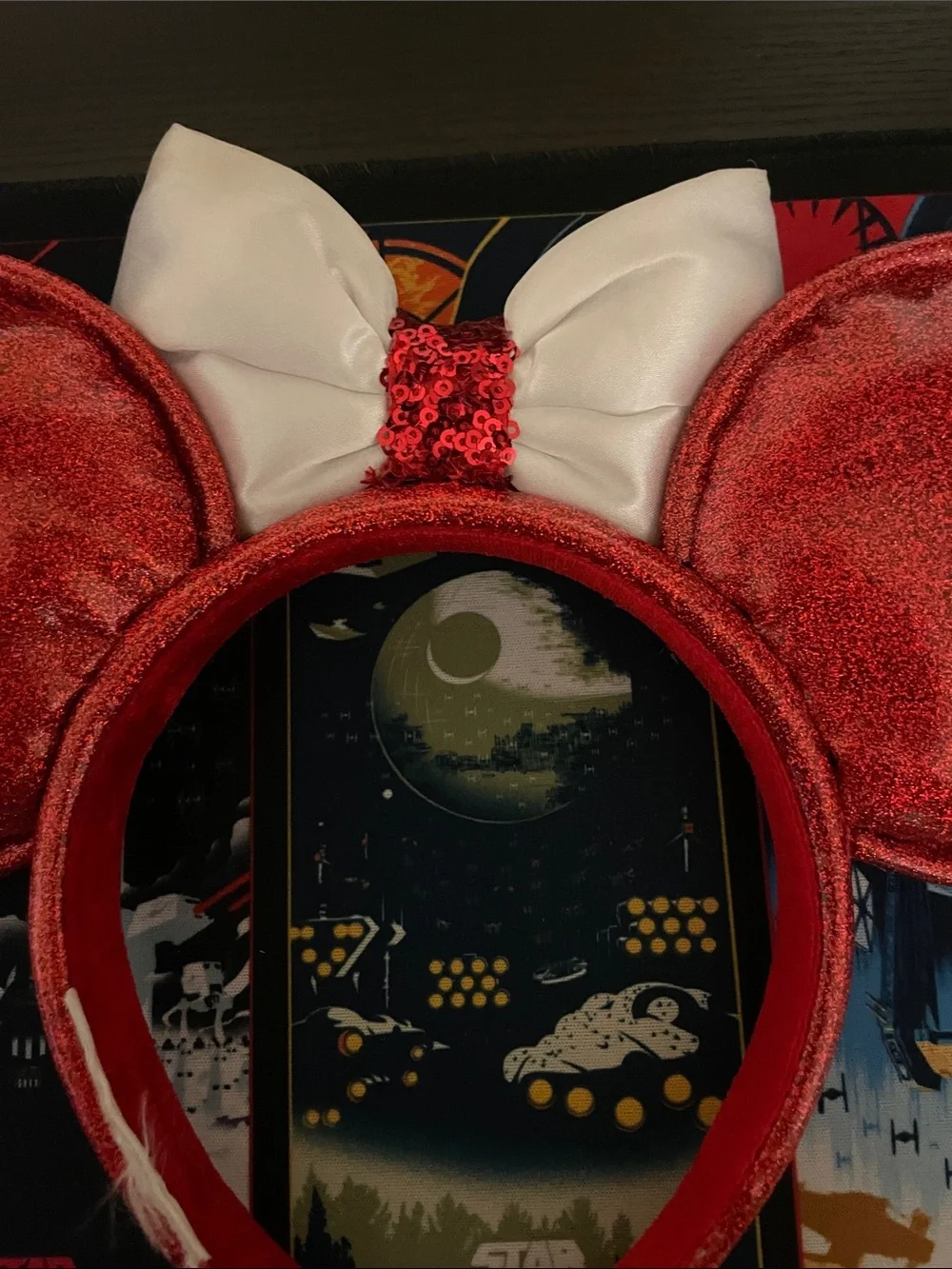Snow White Minnie Ears Headband in Red, Gold & Blue - Picture 5 of 5